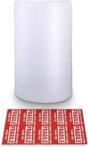 Bubble Cushioning Wrap Rolls, 3/16" X 12" X 15' Ft Total, Perforated Every 12" f