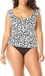[Anne Cole] Women's Plus-Size Off The Shoulder Tankini Swim Top