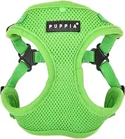 [Puppia] Dog Harness Comfort Mesh Step-in All Season No Pull No Choke Walking Training Adjustable Neck & Chest for Small & Medium Dog - Green - XL