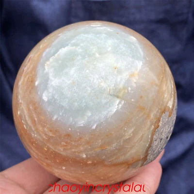 1.38LB Natural amazonite ball quartz crystal sphere 78mm reiki healing XQ833