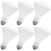 Luxrite BR30 LED Flood Light Bulb 8.5W 3000K 650LM Dimmable Damp Rated 6 Pack
