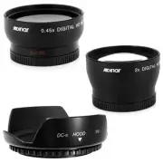 Wide Angle,Telephoto Lens + Hood for Nikon D7000 D300 D3200 D90 D60 D5100 D3100