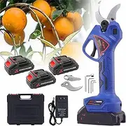 21v Garden Cordless Pruning Shears,Professional Cordless Electric Pruning Shears with Rechargeable Lithium Battery Pruning Shears 45mm Cutting Dia,sk5 Blade,3*Battery