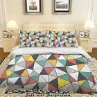 3D Triangles Geometry Pattern Quilt Cover Set Bedding Sets Pillowcases Queen