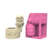 Owl Flower Pots Silicone Mould Suitable for Crafting Concrete and Resin Planter
