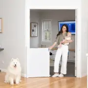Indoor Outdoor Ultimate Retractable Baby Gate, 98Cm Tall Extends to 2M Wide, Whi