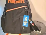 New Fortnite Backpack Black/Orange & New Fortnight Cap-Grey