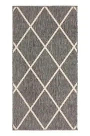 Diamond Pattern Grey Outdoor Rug Large Polypropylene Rug Designer Patio Rug - Weatherproof Rug, UV Resistant, Durable Outdoor, Patio Rug, Fade Resistant