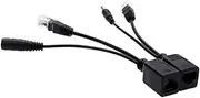 HOMSFOU Splitter Adapter Kit Full Copper Cable with Dc Jack for Cameras Wireless Access Points Routers Black Metres Range