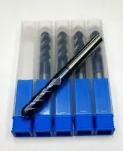 5/16" CARBIDE END MILL 4 FLUTE nACo COATED BALLNOSE LOT OF 5 CUTTING TOOL