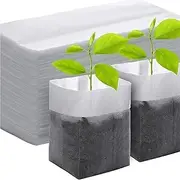 200Pcs Fabric Grow Bags, Biodegradable Non-Woven Fabric Seedling Bags 7x9in Seeding Starter Container Pouch for Vegetables Flowers Fruits Trees, 200Pcs Pack, Plant