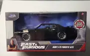 Fast And Furious, Dom's Plymouth GTX, F8, JADA, Diecast Toy Car, 5.25", 1:32 NIB