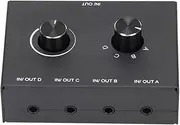 3.5mm Switcher, Bidirectional 4 in 1 Out 1 in 4 Out Splitter Switcher with Mute and Volume Adjust Button for Sharing