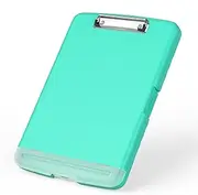 Rimilak Plastic Clipboard with Storage, 8.5 x 11 High Capacity Folio Nursing Case with Pen Holder, Size 14.2 x 9.6 x 1.2″ Folder Side-Opening for Classroom, Teacher, Student, Smooth Writing, Green