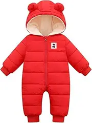 Happy Cherry Infant Puffer Romper Baby Bunting Snowsuits Hooded Jumpsuit Overalls Newborn Boy Pram Suit 0-24 Months