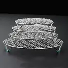 Portable Camping Grill Round Stainless Steel BBQ Grill Net Barbecue Grill Mesh