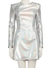 Silver Holographic Mini Dress