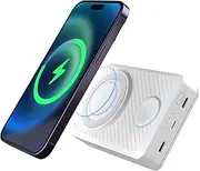 LIMETA 15000mAh Magnetic Wireless Portable Charger,Visually Impaired Friendly Beeper,4-Port Wireless Charger for Apple Watch Magnetic Charger iPhone 16 15 14 13 12 11 Pro Max Mini
