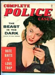 MAG: Complete Police Cases #1 Fall 1954- Texas Terrorist- Cleavage cover- g/vg