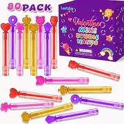 Leetous Valentines Day Gifts for Kids School Bulk, 80 Pack Mini Pocket Bubbles Wands Party Favors for Toddlers Classroom, Valentines Goodie Bag Stuffer Fillers Class Prizes Treats for Boys Girls