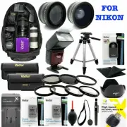 HD ACCESSORY KIT FOR Nikon D3500 DSLR FULL 55MM LENSES FLASH BACKPACK TRIPOD