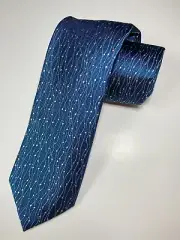 Kenneth Cole Mens Necktie 100% Silk Aqua Blue W/White Pattern Design, Brand New!