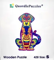 NEW Quordle Puzzles PEACEful LABRADOR #428 WOODEN Hippy Dog PUZZLE ECO-FRIENDLY