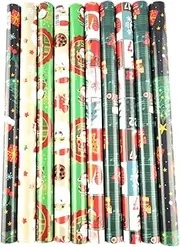 Christmas Wrapping Paper Gift Wrap Bundle Decorative Presents Craft 10 Sheets 29.5x20.47Inch,Christmas Wrapping Paper Wrapping Paper,Wrapping Paper Bundle