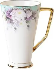 Coffee Cup Teacup,Vintage Bone China Tea Cup, Coffee Mug 500ML Luxury Bone China Coffee Cup Afternoon Tea Large Capacity Exquisite Mug with Spoon for Home Office School Tea Cup