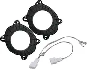 car Part 1 Pair Front Door Stereo Speaker Adapter Spacer Rings Plates W/Speaker Wire Harness 6.5" Fit for Subaru Impreza Forester Legacy car Part