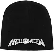 [Helloween] Beanie Hat Band Logo Official Black Jersey Print One Size