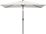 Garden Parasol Umbrella, Beach Parasol Umbrella Market Umbrella Outdoor Sun Shade Parasol 200 x 300 cm Sand White Rectangular