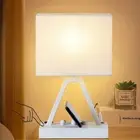 Touch Control Table Lamp, 3-Way Dimmable Desk Lamp with USB C & USB A and AC ...