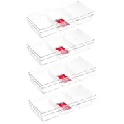 4x Boxsweden 33 x 15cm Plastic 3 Section Crystal Nest Tray Storage Home/Kitchen