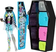 Monster High Skulltimate Secrets Doll & Clothes Accessories Set, Frankie Stein with Dress-Up Locker & 19+ Surprises