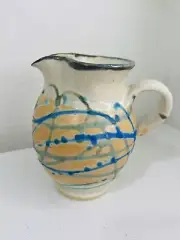 Mull Pottery Scotland Studio Art Hand Thrown Painted Seascape Pitcher AS IS-