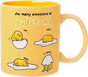 Silver Buffalo Sanrio Gudetama Many Emotions Ceramic Mug, 20 Ounces