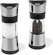 Cole & Mason Horsham Chrome Salt and Pepper Mills, Adjustable Grind Precision+ Mechanism, Inverta, Chrome/Acrylic, 154 mm, Gift Set, Includes 2 x Salt and Pepper Grinders