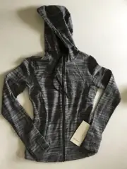 Lululemon Women Hooded Define Jacket Slim Nulu LW4BF8S HBLK Heather Grey Size 2
