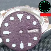 White Painted Purple Dial Green Lume 28.5mm Bumpy Metal Nail for SKX007 NH36 Wat