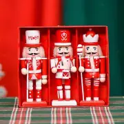 3x Holiday Nutcracker Figurine Christmas Decoration for Shelf Party Festival