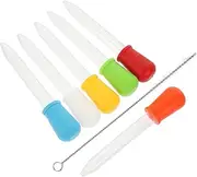Healeved 6Pcs Silicone Eye Droppers Clear Liquid Pipettes with Cleaning Brush for Medicine Transfer Durable and Easy to Clean for Precise Dispensing