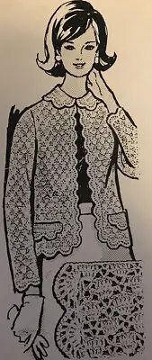 7343 Vintage Crocheted Jacket Pattern to Crochet (Reproduction) sz10-20
