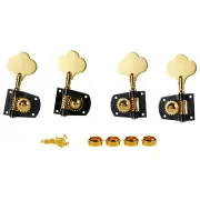 Cloverleaf Bass Tuners Bass Tuning Pegs for Fender American Bass Black w/ Gold