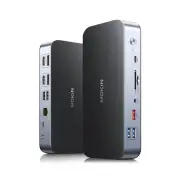 DisplayLink Laptop Docking Station Dual Monitor, USB C Dock with 120w Power, ...