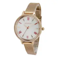 在飛比找Yahoo奇摩購物中心優惠-MANGO亮麗雙色簡約腕錶-珍珠白*櫻桃紅/30mm