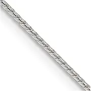 [JewelryWeb] 925 Sterling Silver Solid Polished 0.95mm Round Franco Chain Necklace Lobster Claw Chain-Necklace for Women and Men