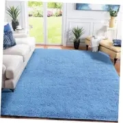 Sky Blue Shaggy Rugs for Living Room, Ultra Soft Plush Fluffy Bedroom Area