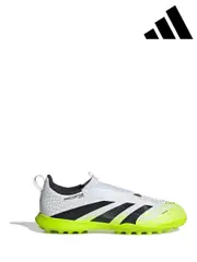 adidas White/Lemon Kids Predator League Laceless Turf Boots (AP8401) | $127