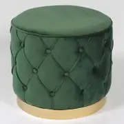 Emerald green round ottoman seating